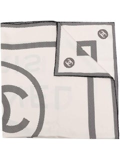 Chanel Square Motif CC Logo Silk Scarf