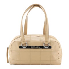 Chanel Square Stitch Bowler Bag Quilted Caviar Medium