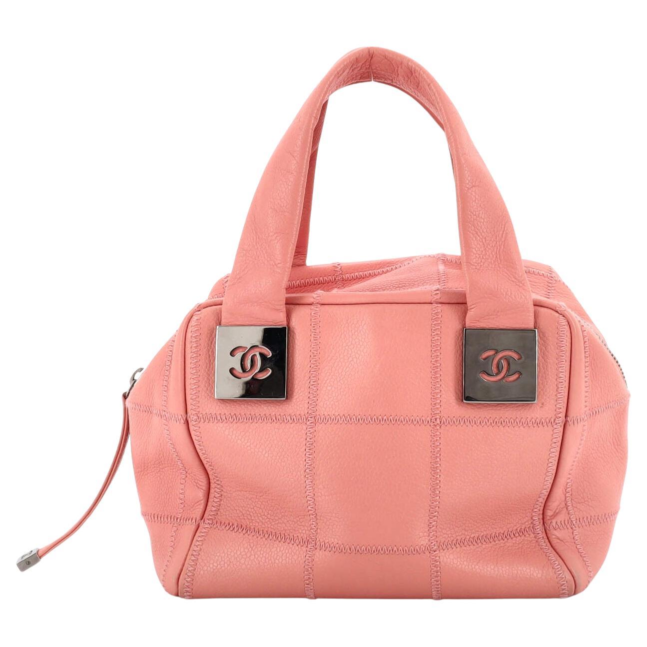 Chanel Square Stitch Bowler Bag Quilted Caviar Small at 1stDibs