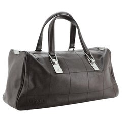 Chanel Square Stitch CC Boston Bag Quilted Leather Large
