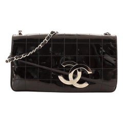 Chanel Square Stitch CC Flap Shoulder Bag Quilted Patent Medium