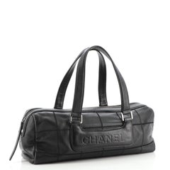 Chanel Square Stitch Duffle Bag Quilted Caviar Medium