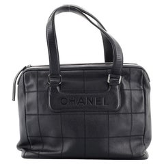 Chanel Square Stitch Satchel Quilted Caviar Large