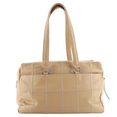 Chanel Square Stitch Shoulder Bag Quilted Caviar Large