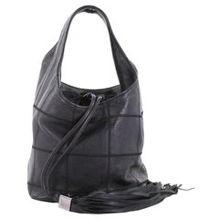 Chanel Square Stitch Tassel Hobo Quilted Leather Small