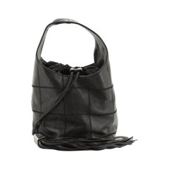 Chanel Square Stitch Tassel Hobo Quilted Leather Small