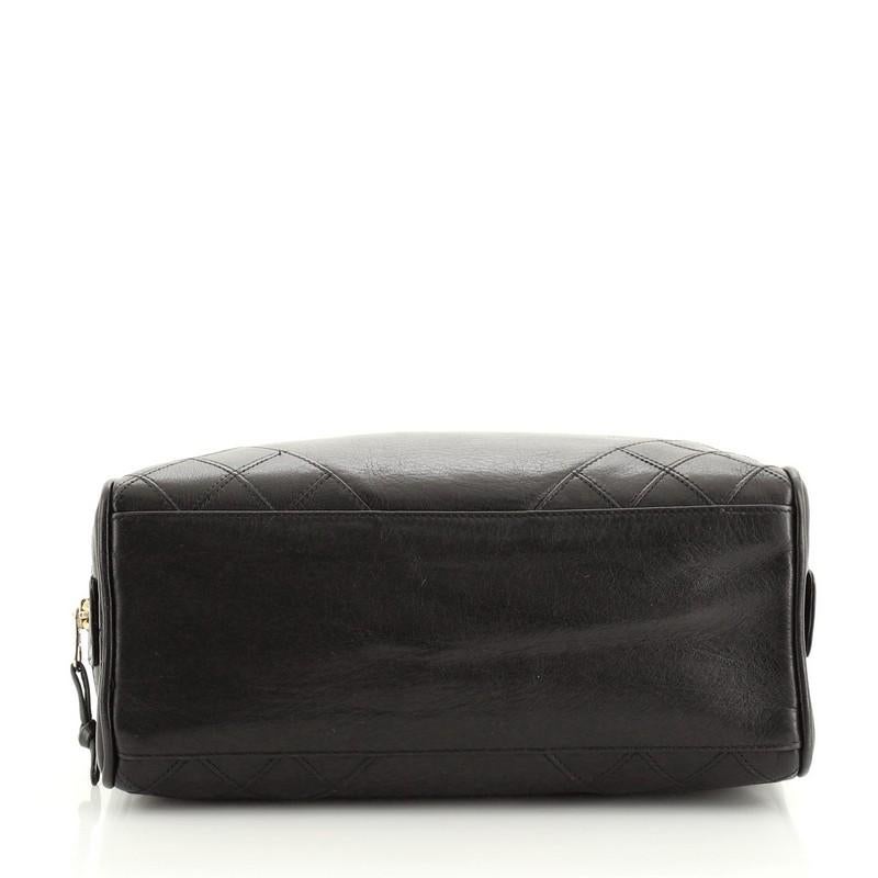 Chanel Square Stitch Toiletry Pouch Lambskin Small In Good Condition In NY, NY