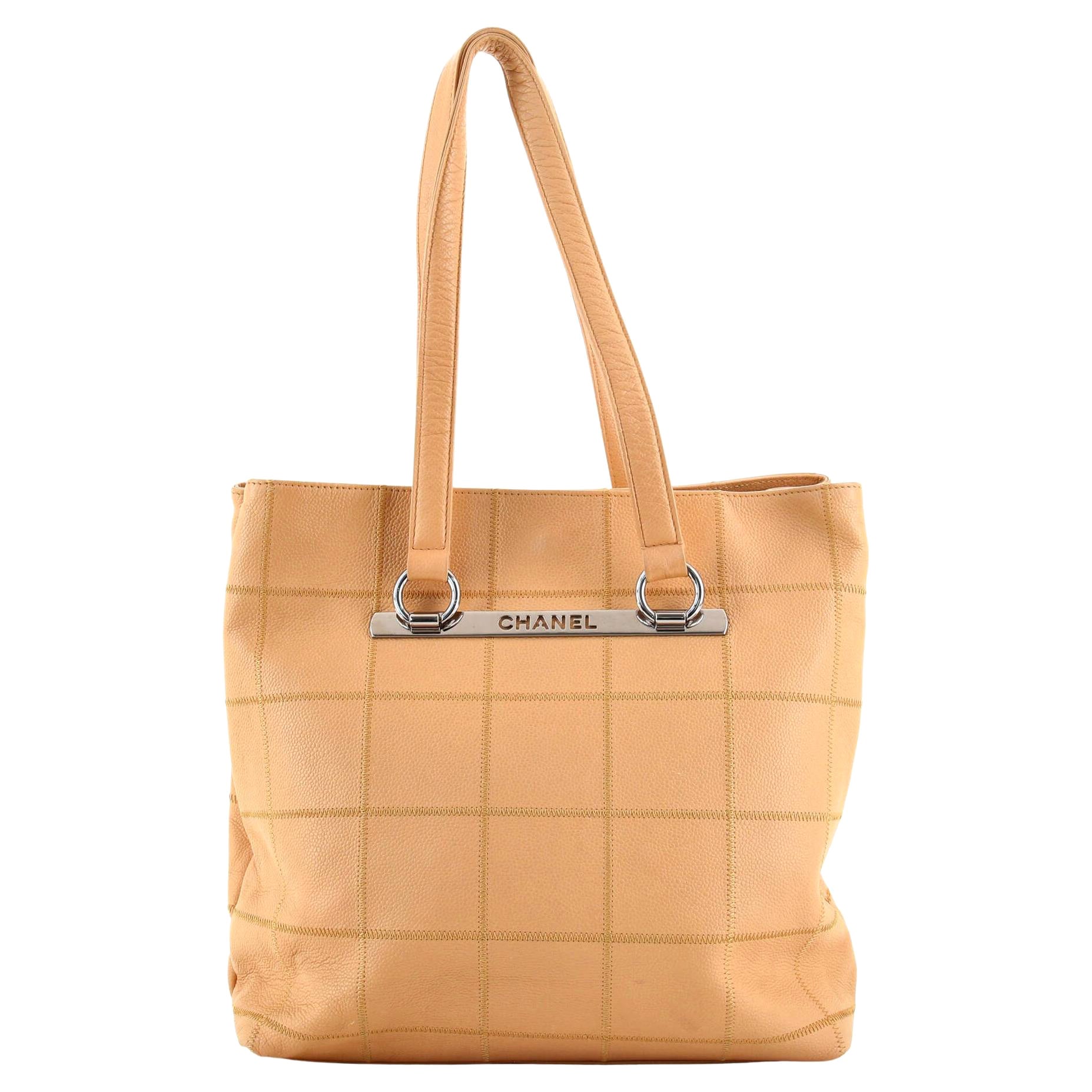 Chanel Square Stitch Tote Caviar Medium