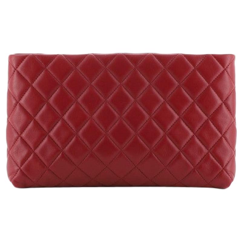 Chanel Square Timeless Clutch Quilted Lambskin