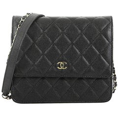 Chanel Square Wallet on Chain Quilted Caviar