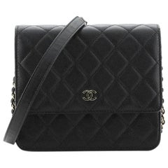 Chanel Square Wallet on Chain Quilted Caviar