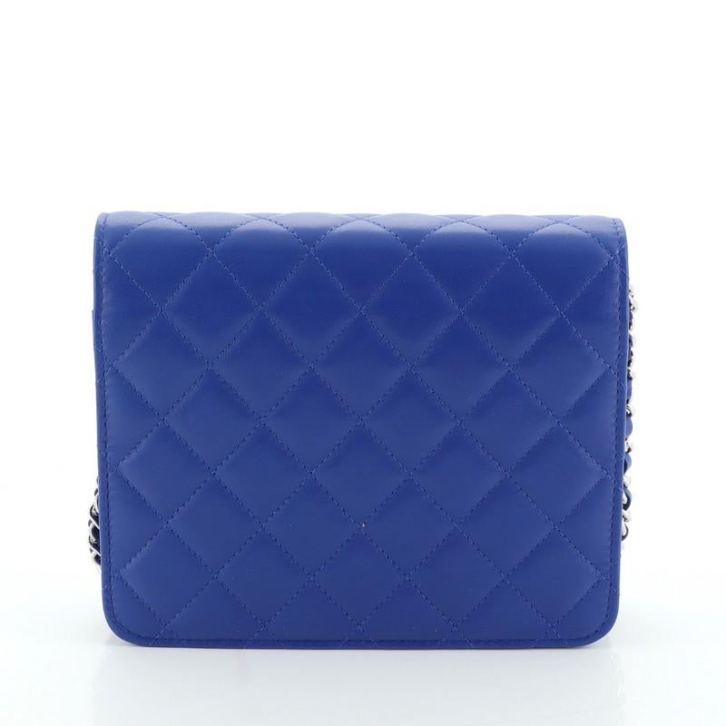 Chanel Square Wallet on Chain Quilted Lambskin In Good Condition In NY, NY