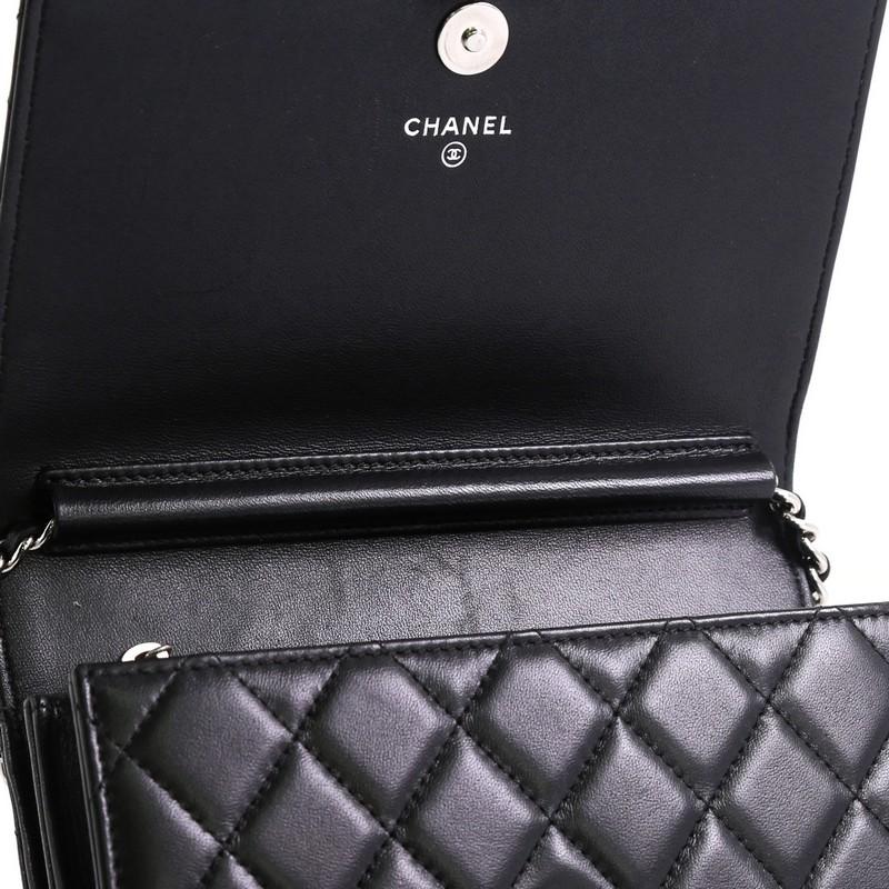 Chanel Square Wallet on Chain Quilted Lambskin 2