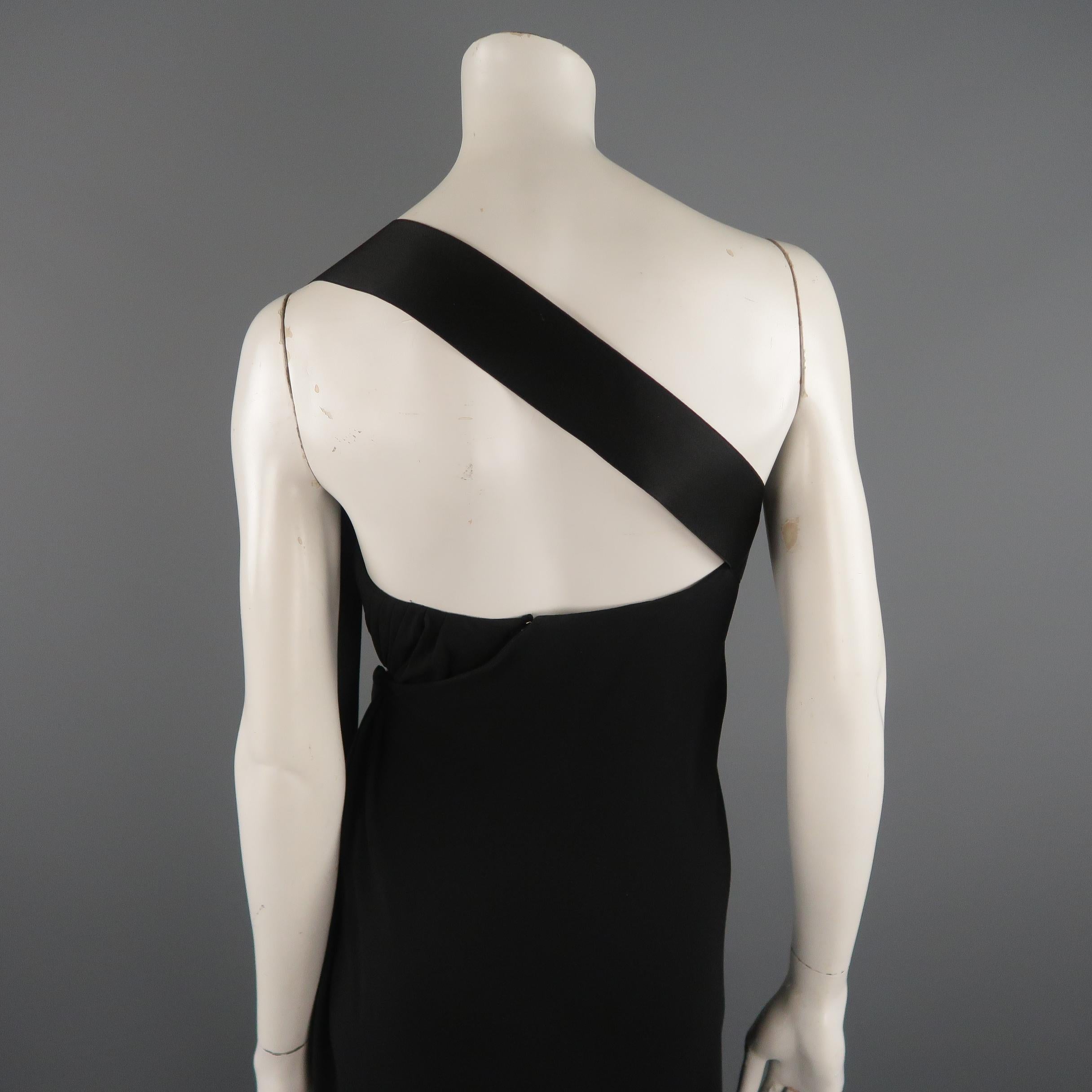 CHANEL SS 1991 Size 6 Black Silk Asymmetrical Bustier Ribbon Cocktail Dress 5