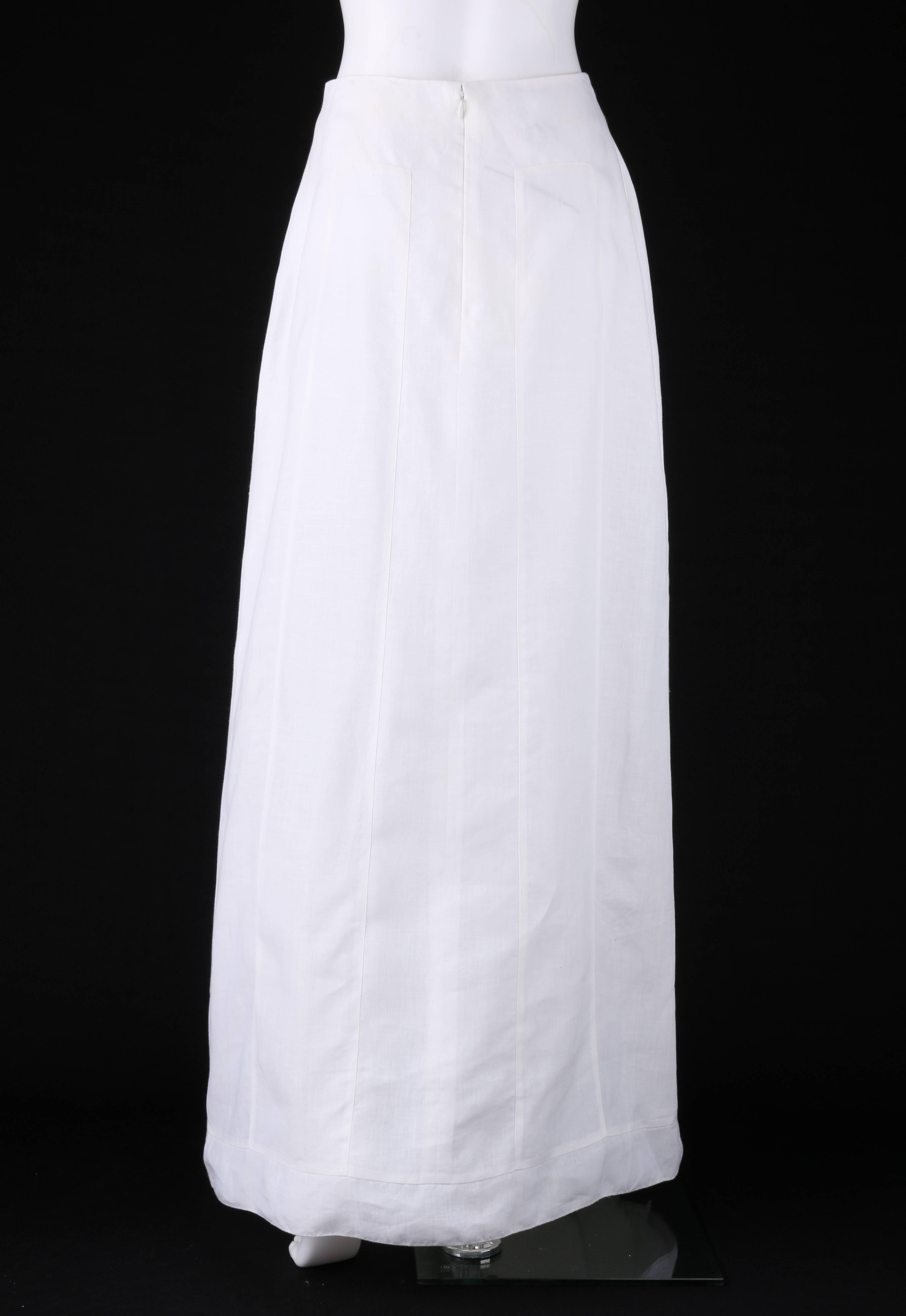 white linen pencil skirt