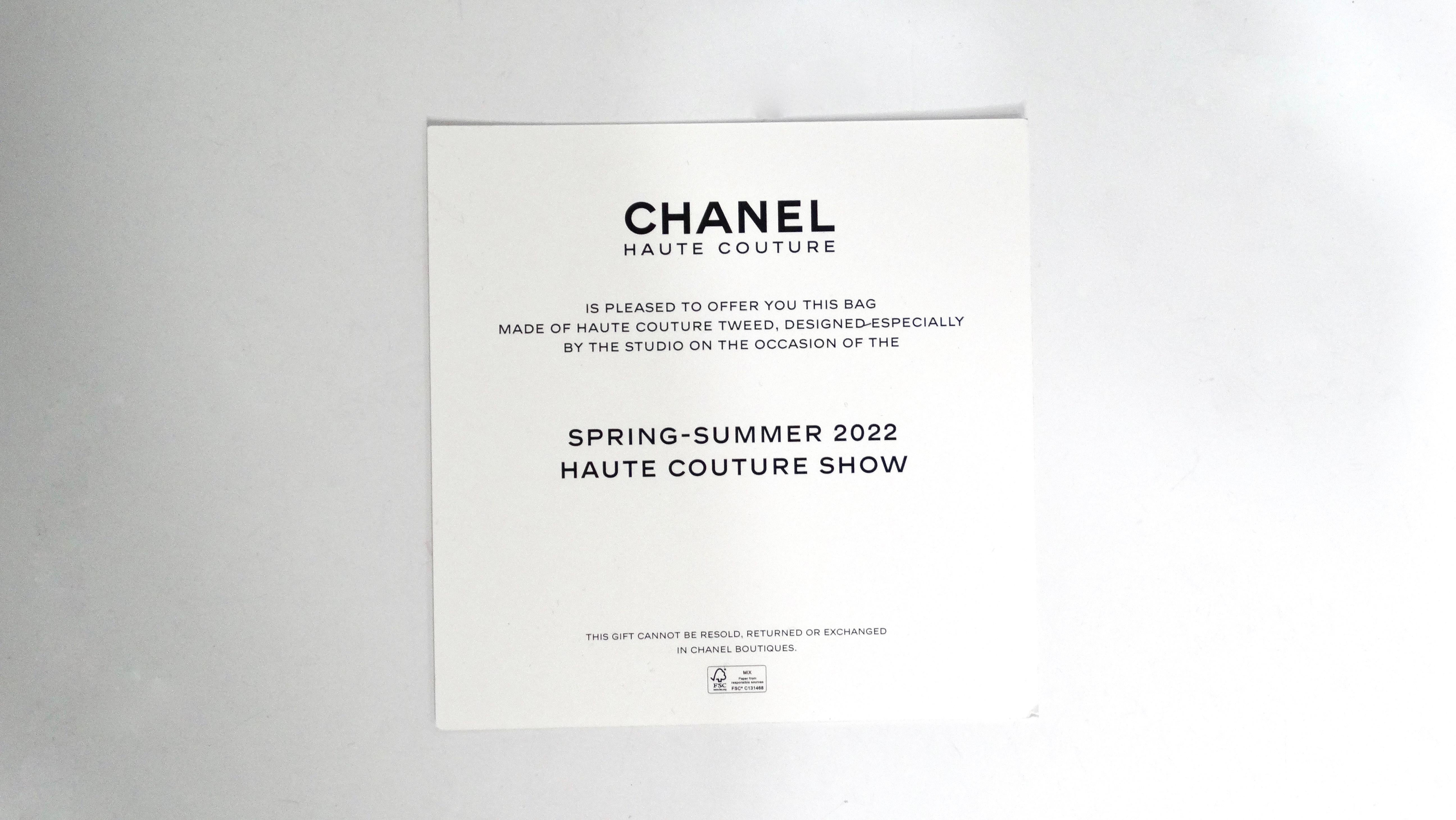 Chanel SS-2022 Haute Couture Black Lurex Tweed Mini Bucket Crossbody Bag For Sale 9