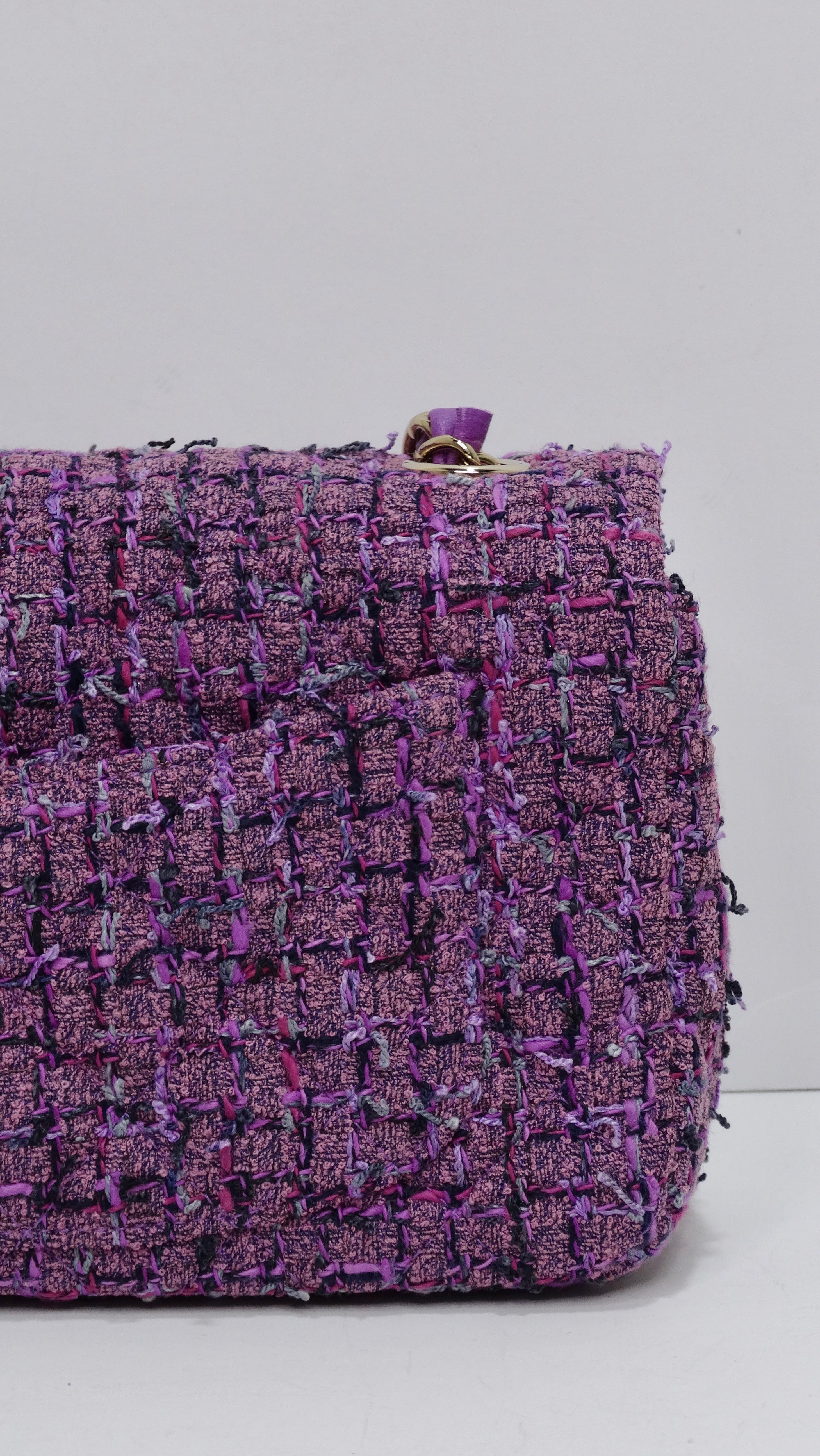 CHANEL SS 2022 Mini Purple Tweed Flap Bag 1
