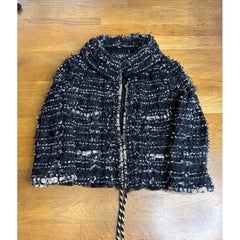 Chanel SS06 Fantasy Tweed Black Rope Trim Jacket Sz.38