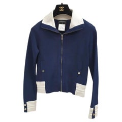 Chanel SS16 Track Navy Blue Cardigan Jacket