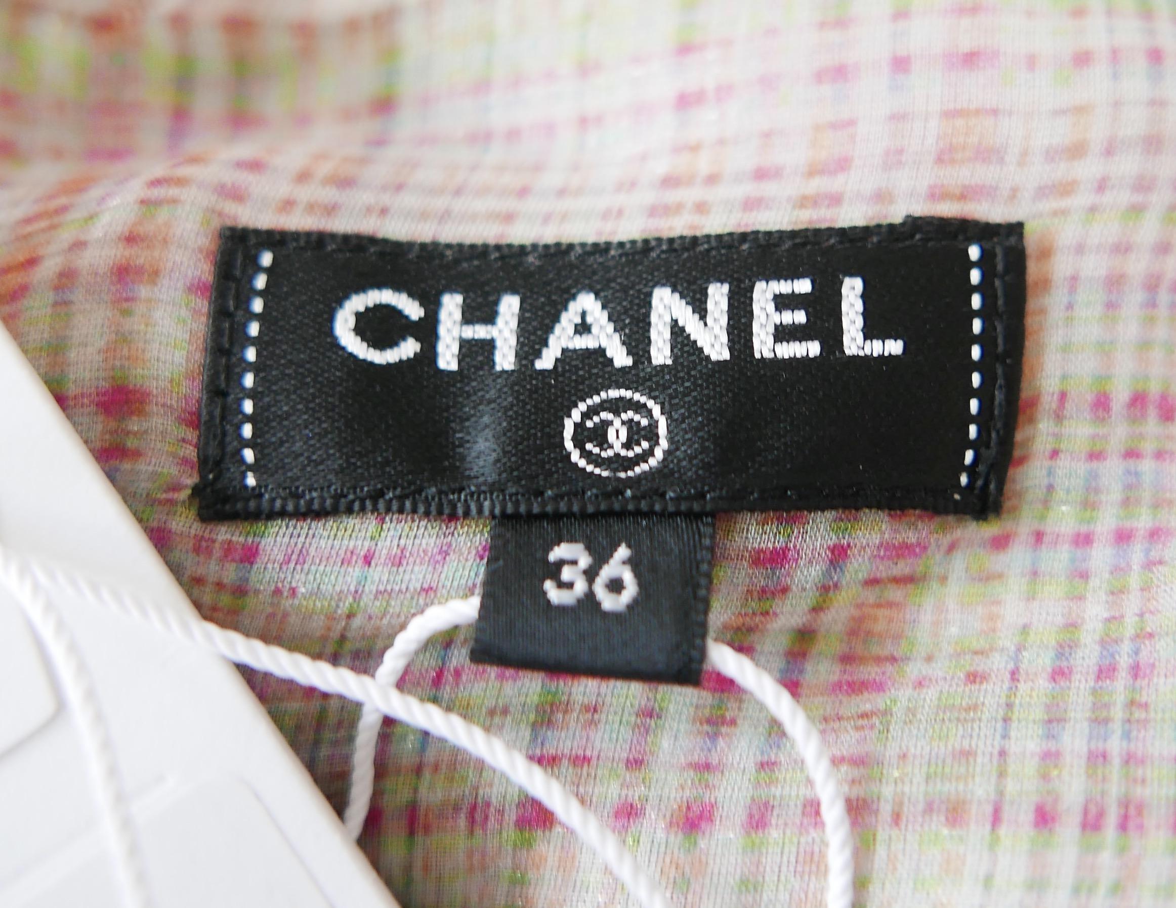 Chanel SS18 Pastel Organza Blouse For Sale 1
