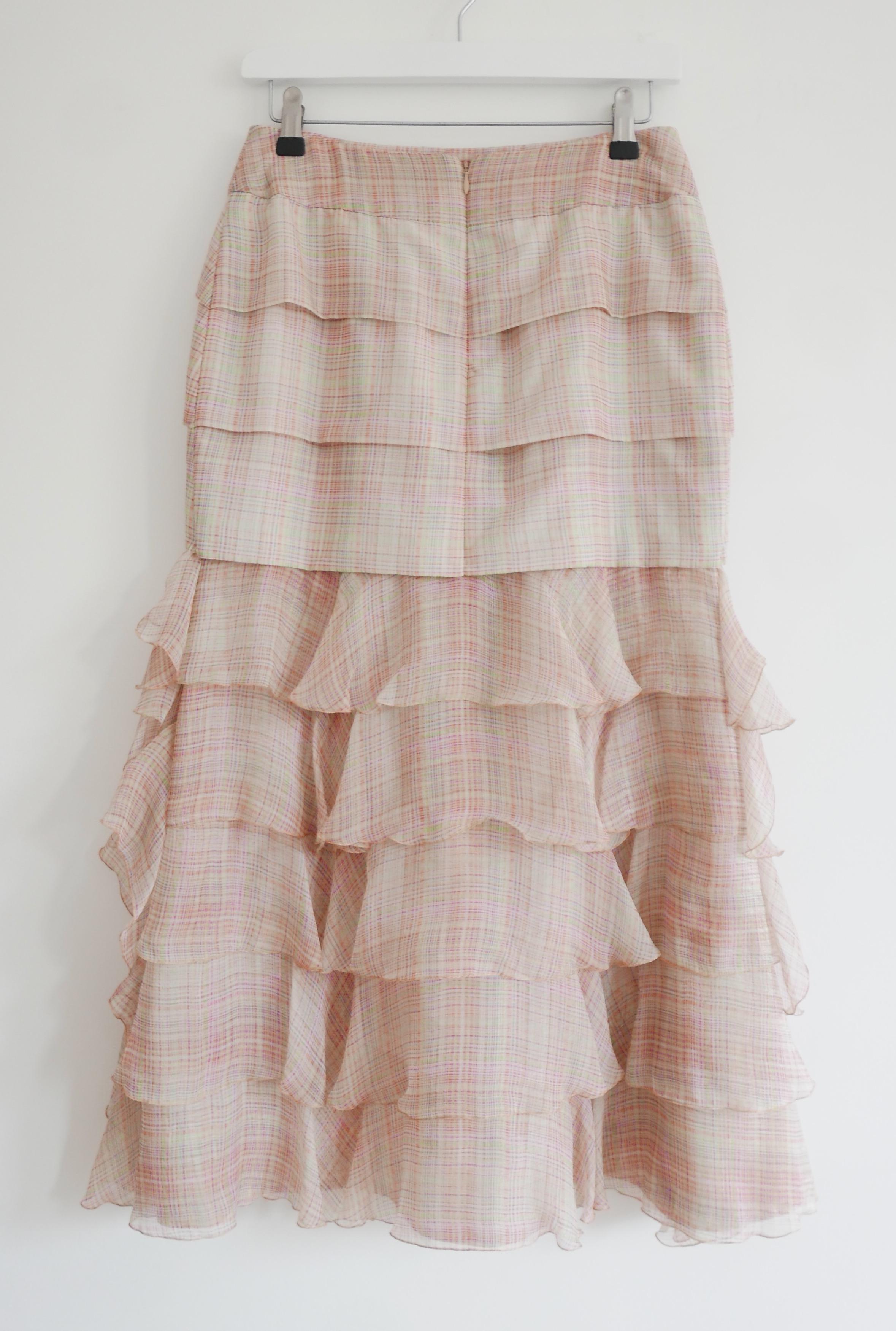 Women's Chanel SS18 Ruffled Organza Maxi Skirt For Sale