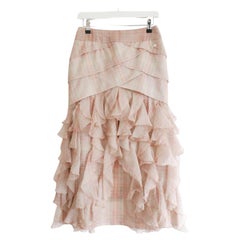 Chanel SS18 Ruffled Organza Maxi Skirt