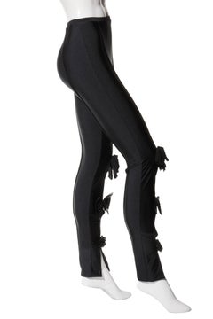 Chanel SS19 Black Satin Bow & Camellia Leggings – Runway  Size FR 36
