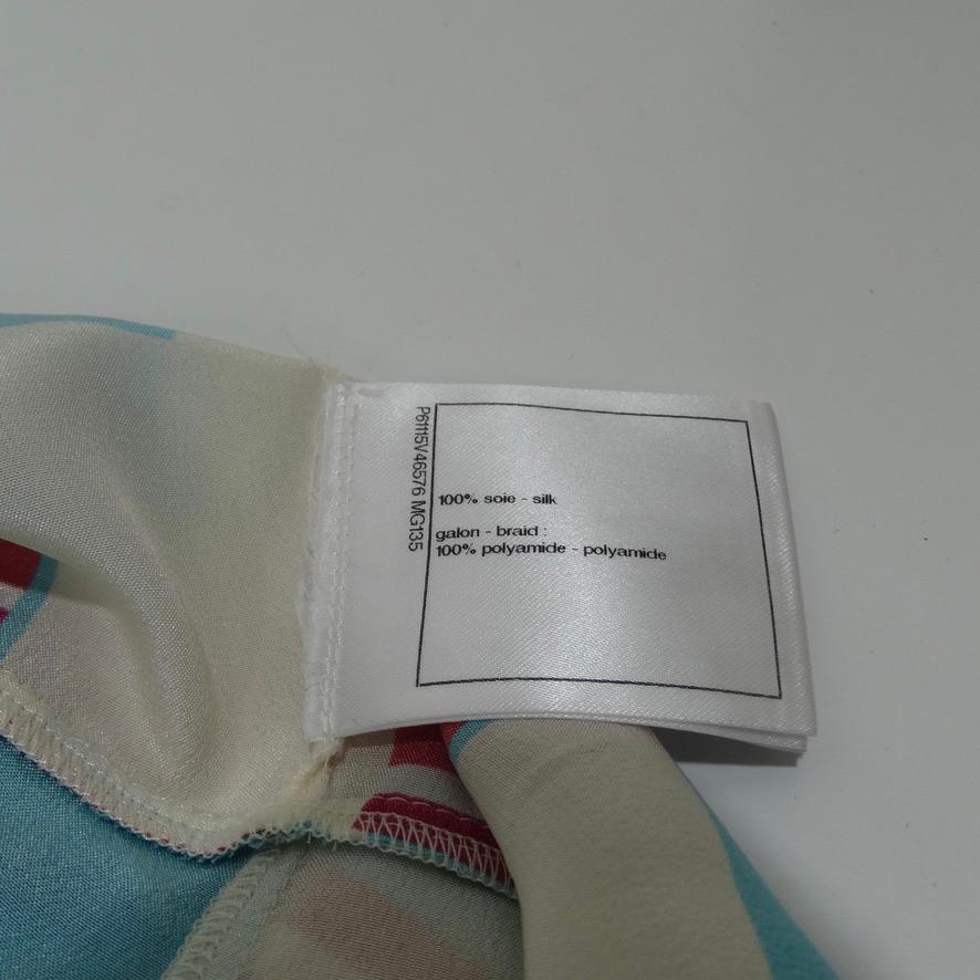 Chanel - Robe d'été en soie imprimée parapluie SS19 en vente 6