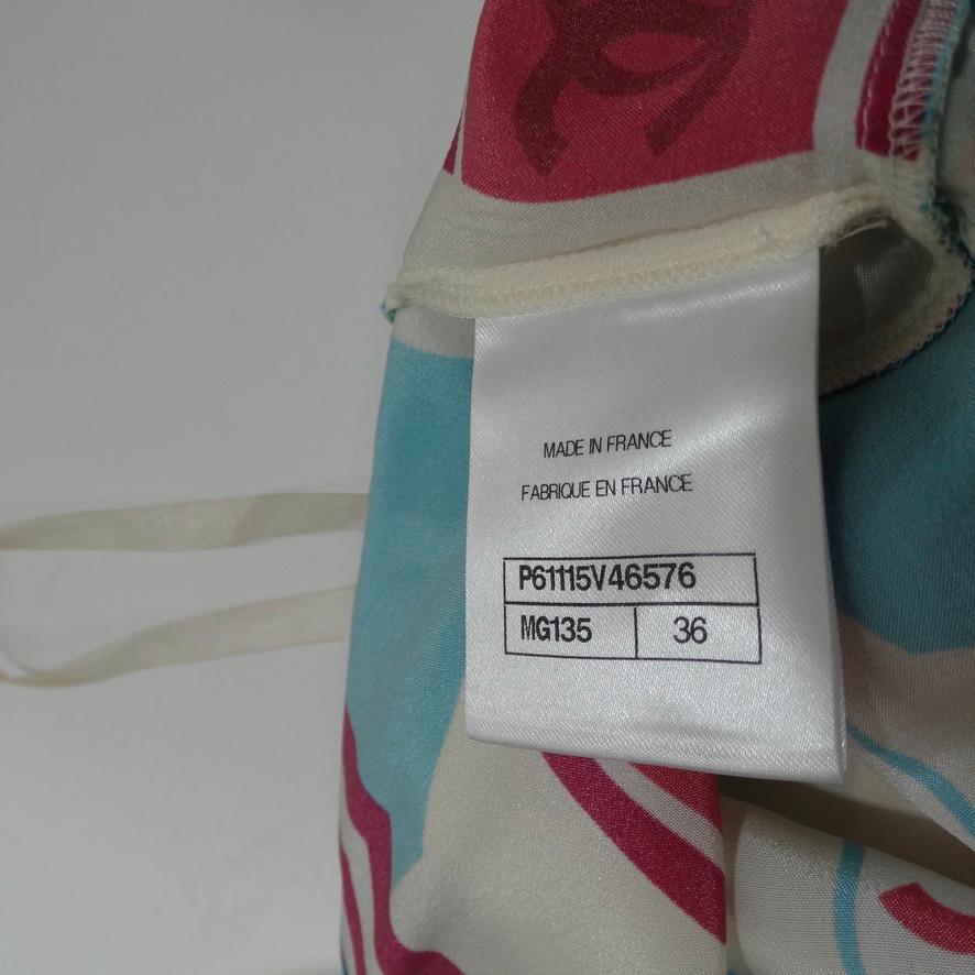 Chanel - Robe d'été en soie imprimée parapluie SS19 en vente 7