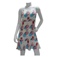 Used Chanel SS19 Umbrella Print Silk Sun Dress