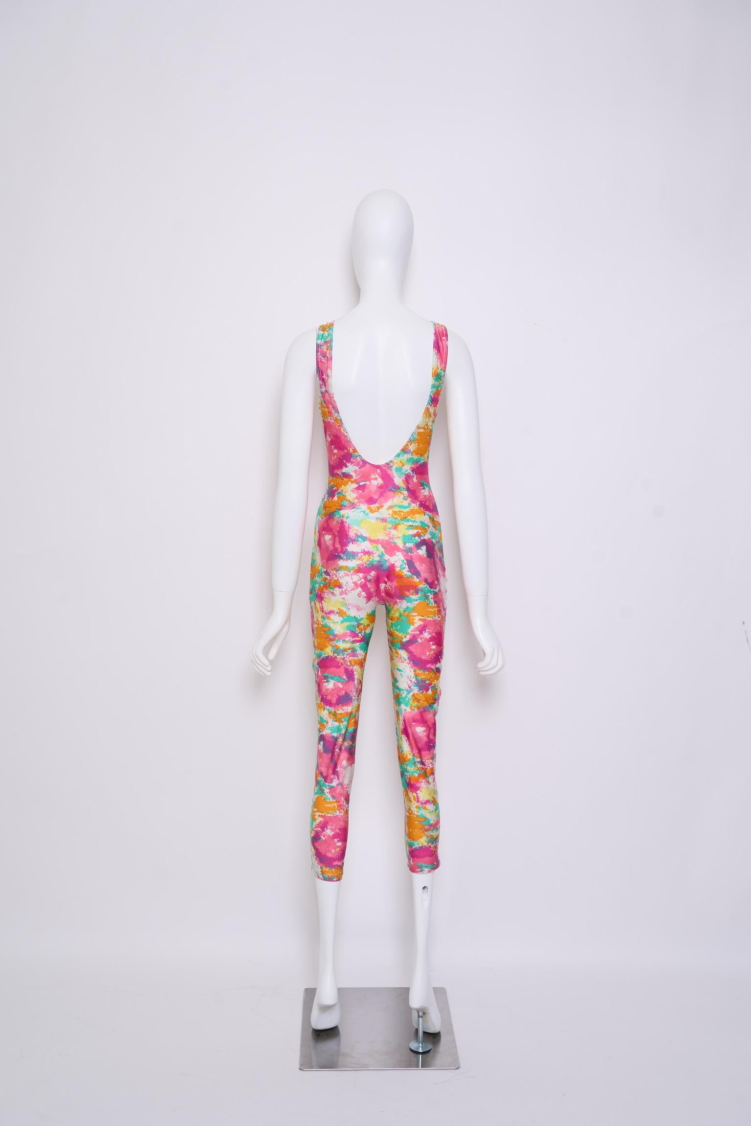 Gray Chanel SS1991 Watercolor Jumpsuit For Sale