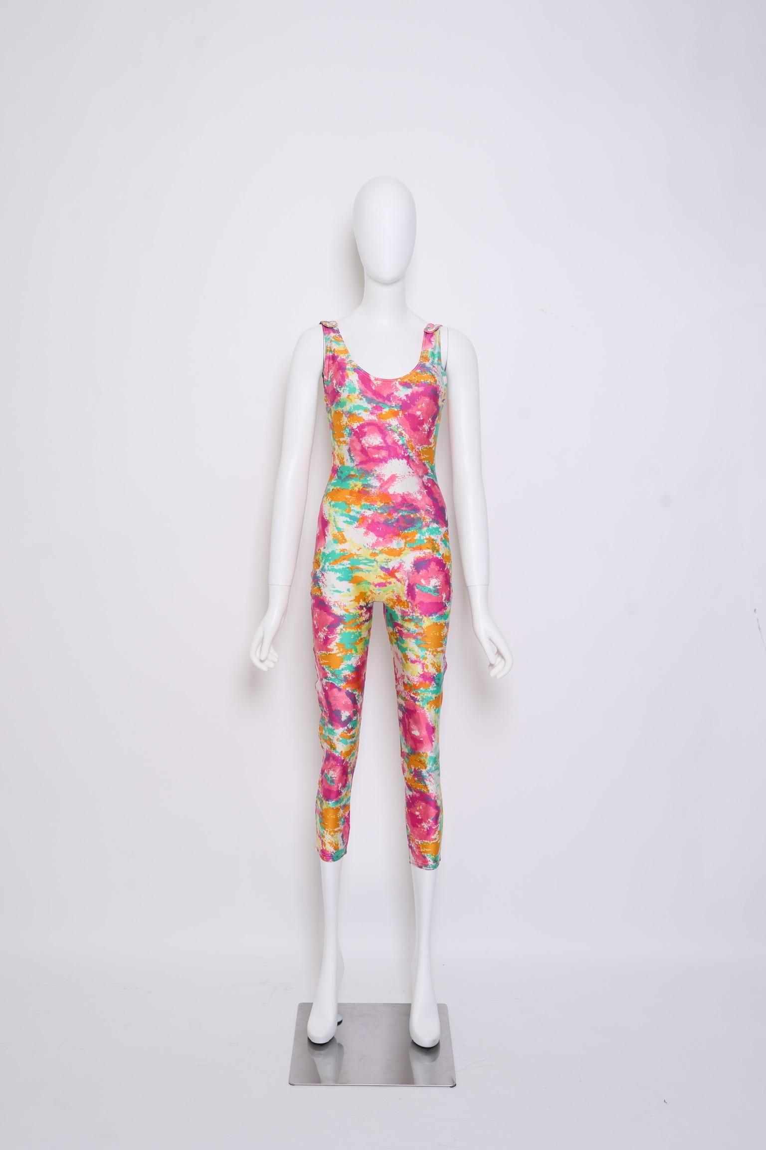 Chanel SS1991 Watercolor Jumpsuit In Good Condition For Sale In Hong Kong, HK