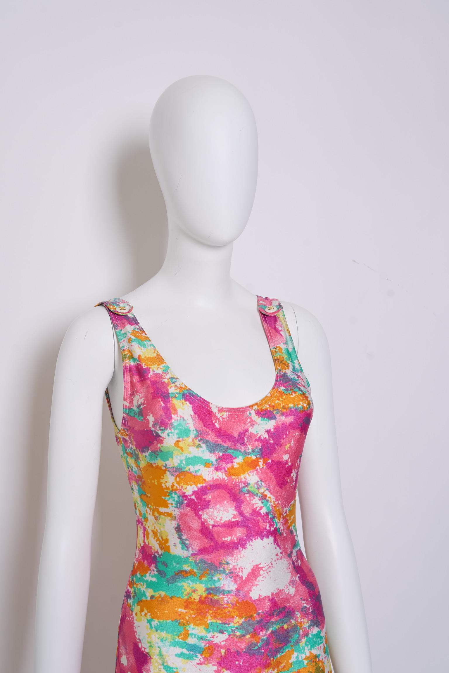 Women's Chanel SS1991 Watercolor Jumpsuit For Sale