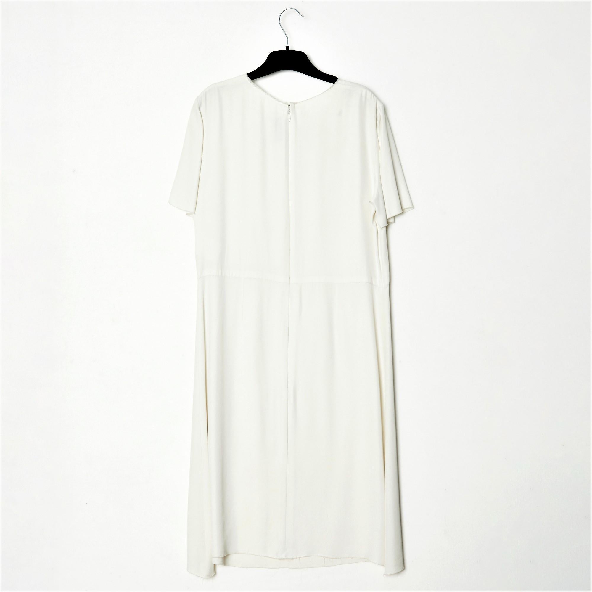 Gris Chanel SS2011 Robe FR38 Robe minimaliste en viscose blanche US8 en vente