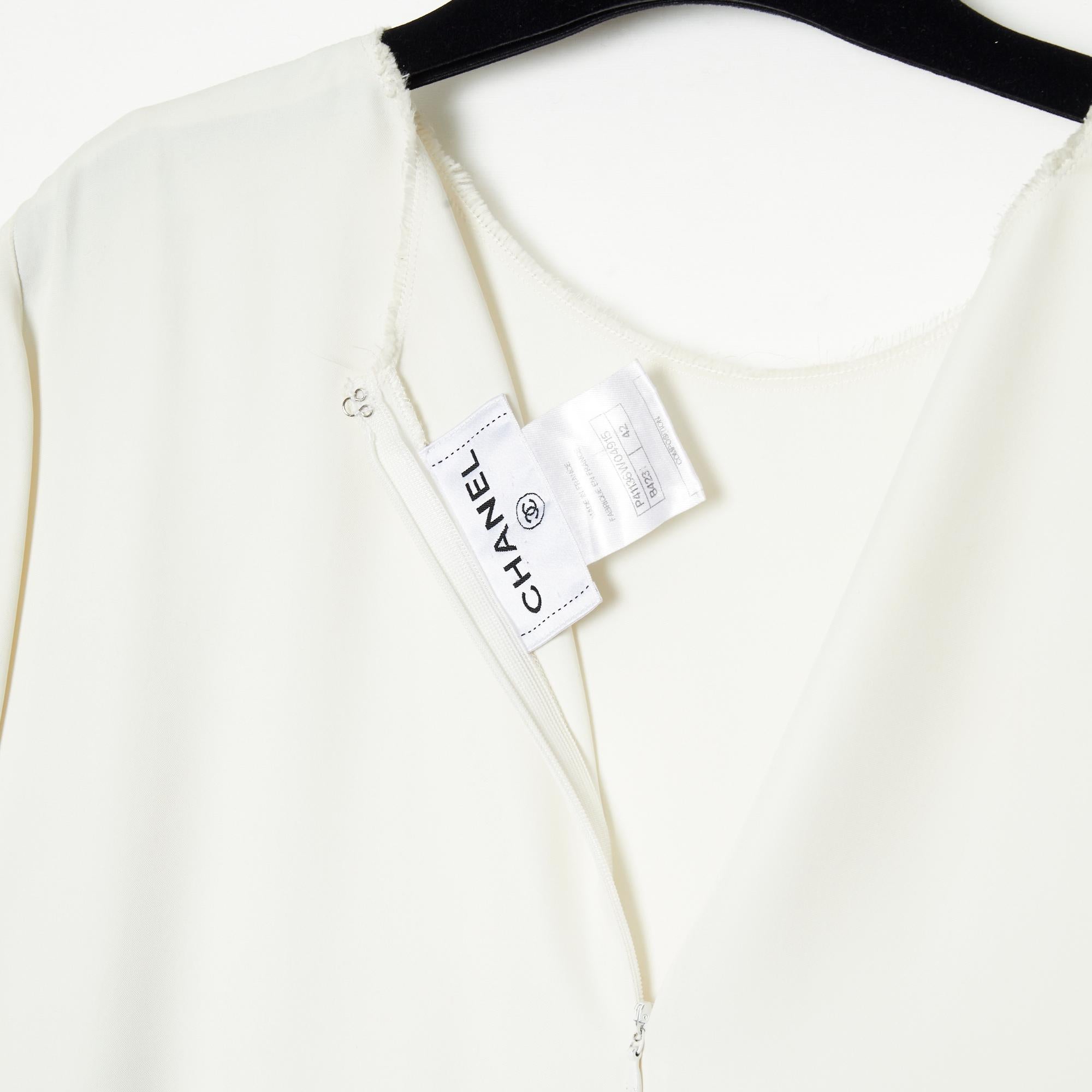 Chanel SS2011 Robe FR38 Robe minimaliste en viscose blanche US8 Pour femmes en vente