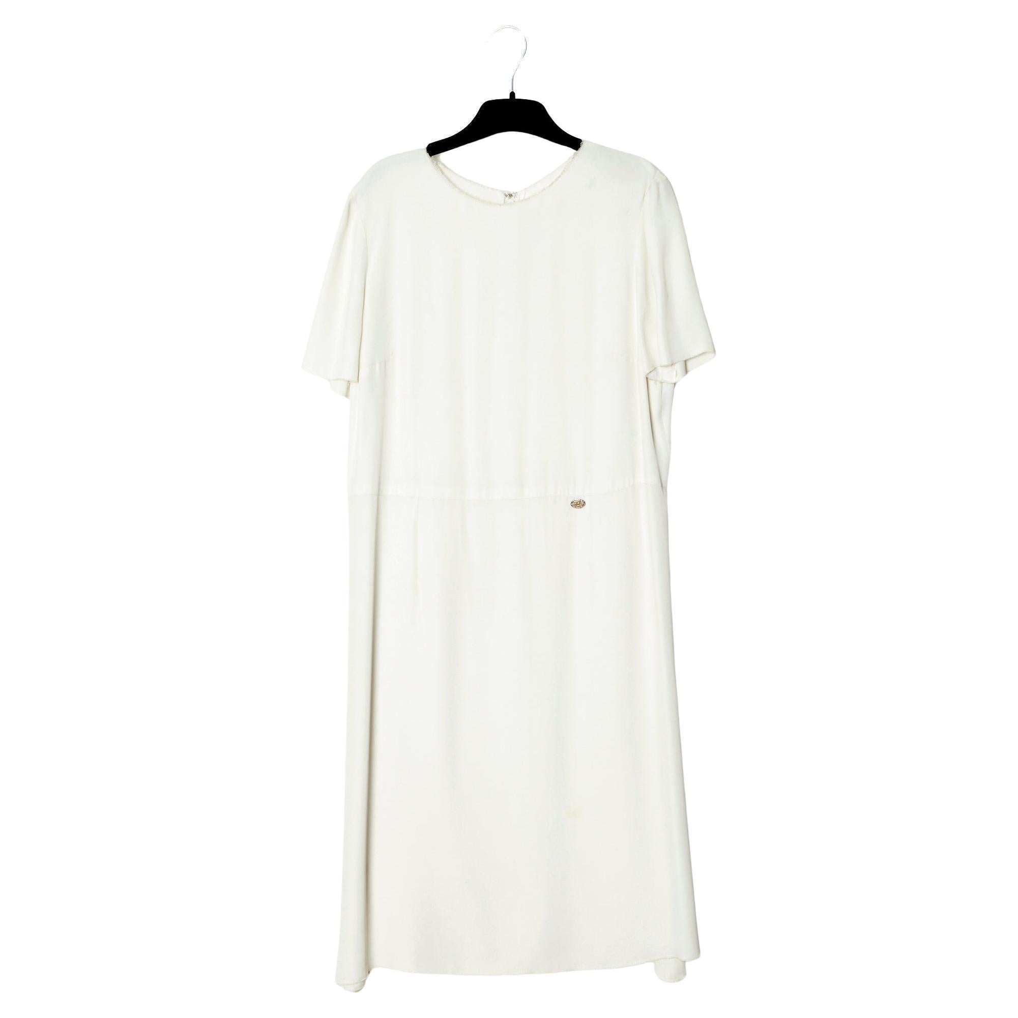 Chanel SS2011 Bata FR38 Blanco Viscosa Vestido Mínimo US8