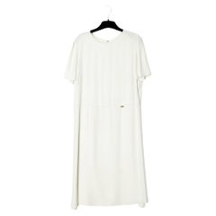 Chanel SS2011 Abito FR38 Bianco Viscosa Minimal US8