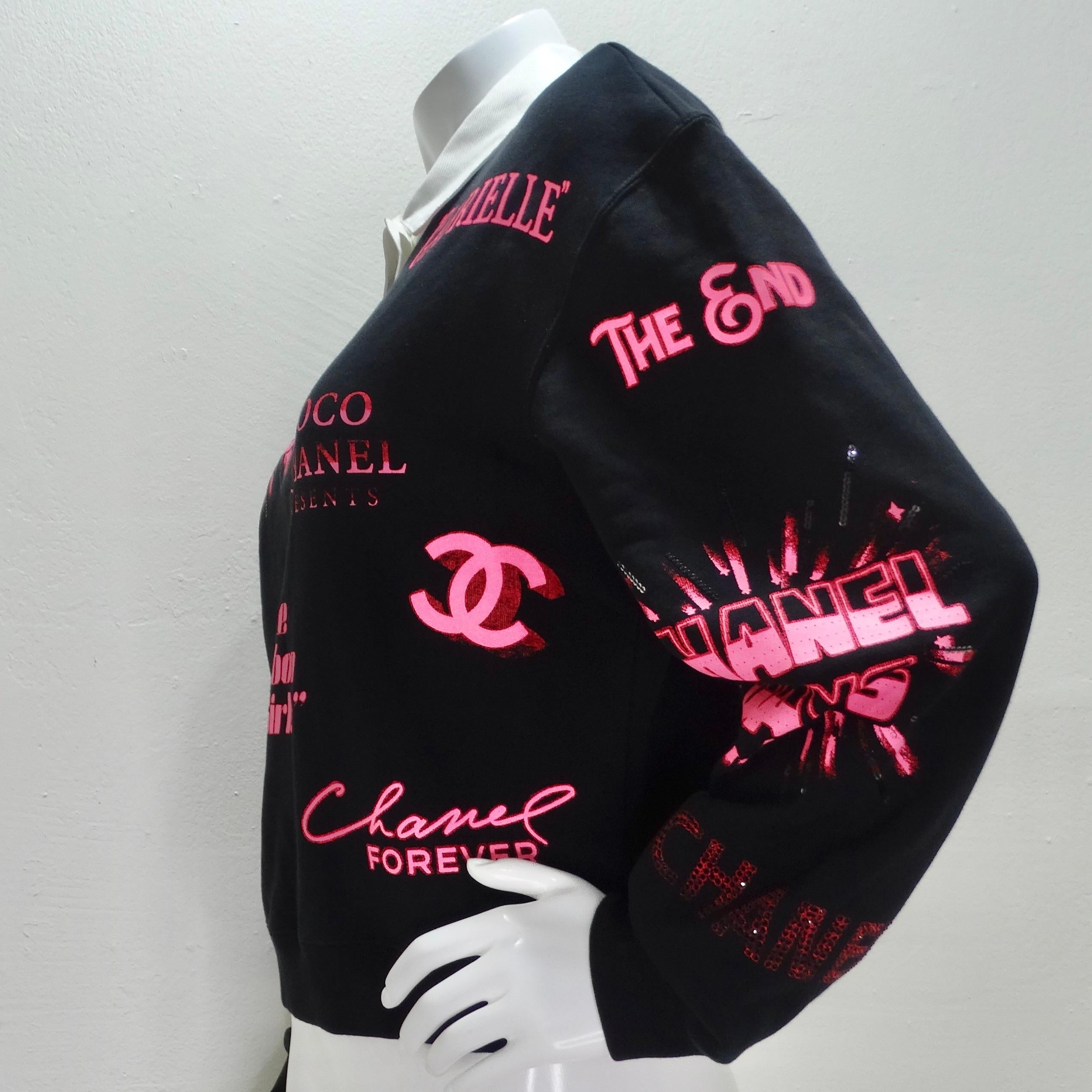 Chanel SS21 Pink Logo Polo Sweatshirt 2
