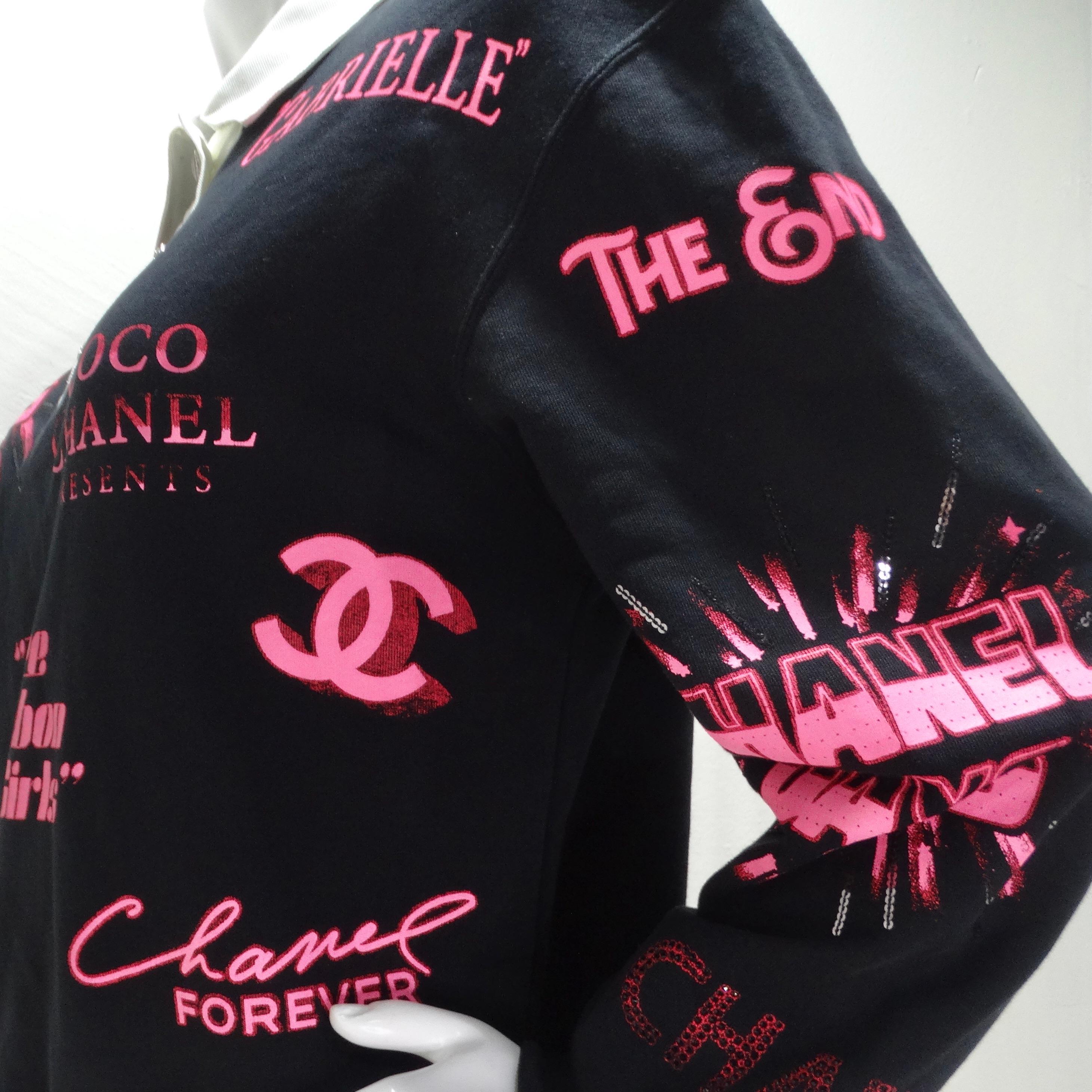 Chanel SS21 Pink Logo Polo Sweatshirt 3