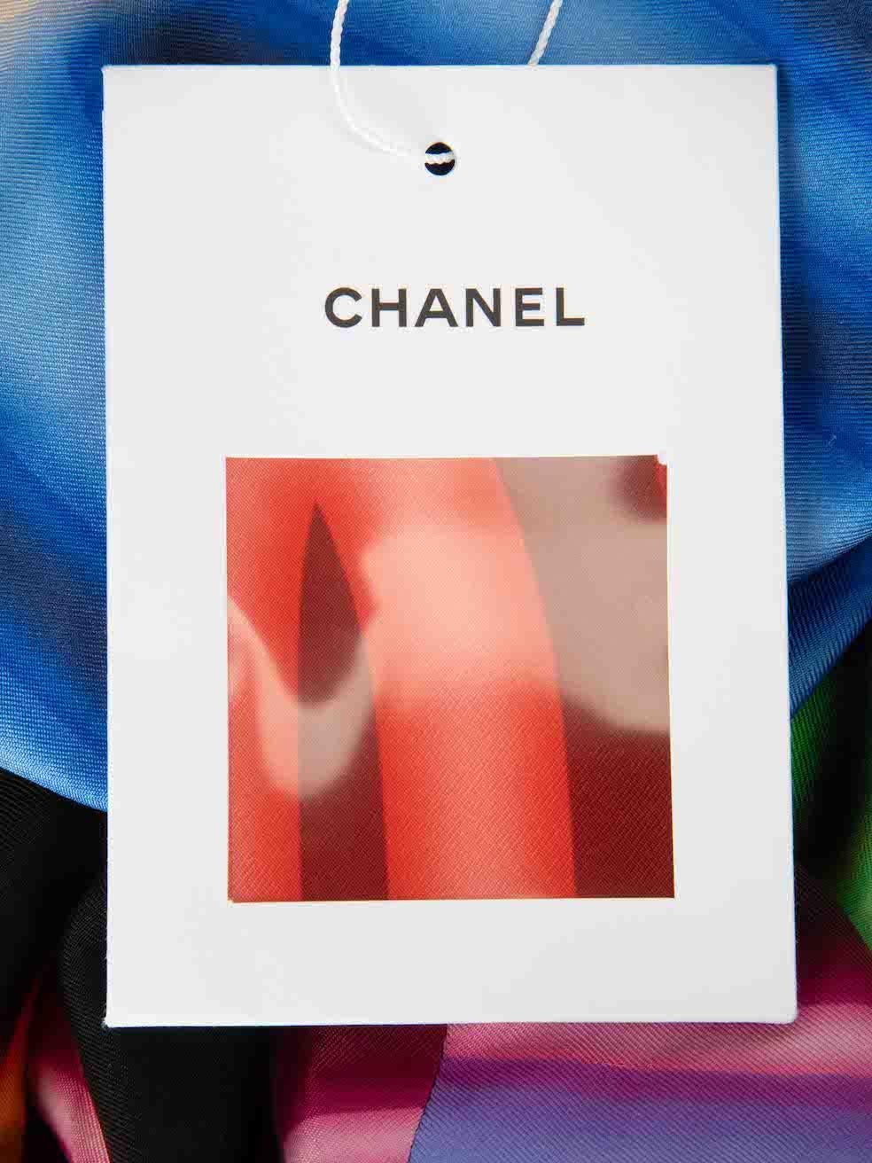 Chanel SS21 Runway Graffiti CC Art Silk Colourful Dress Size XS For Sale 1
