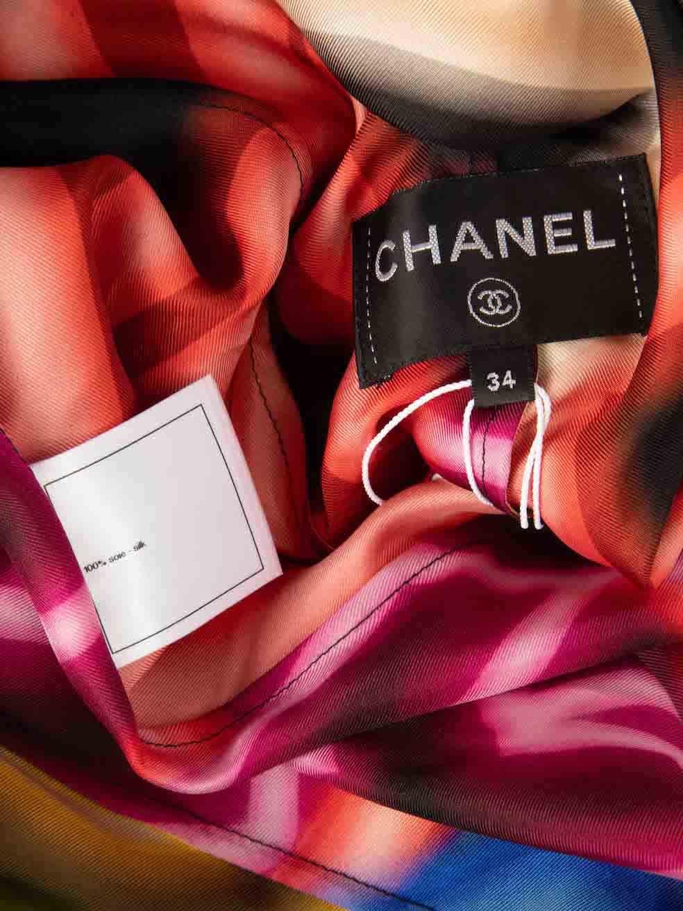 Chanel SS21 Runway Graffiti CC Art Silk Colourful Dress Size XS For Sale 2