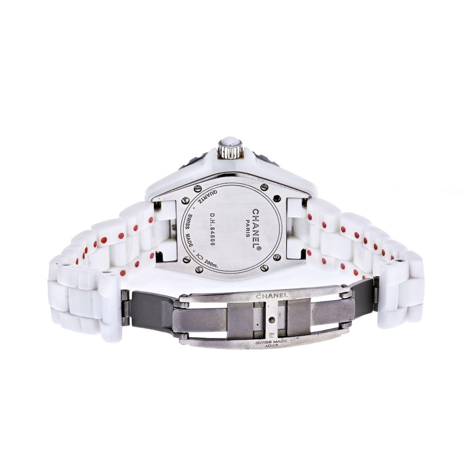 chanel women's white ceramic watch