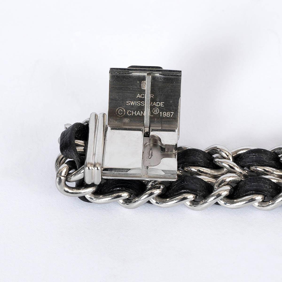 CHANEL stainless steel & black PREMIERE ICON CHAIN Watch For Sale 1