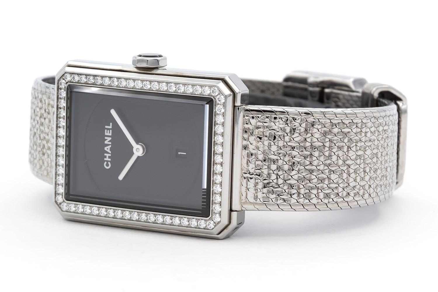 chanel boyfriend tweed watch