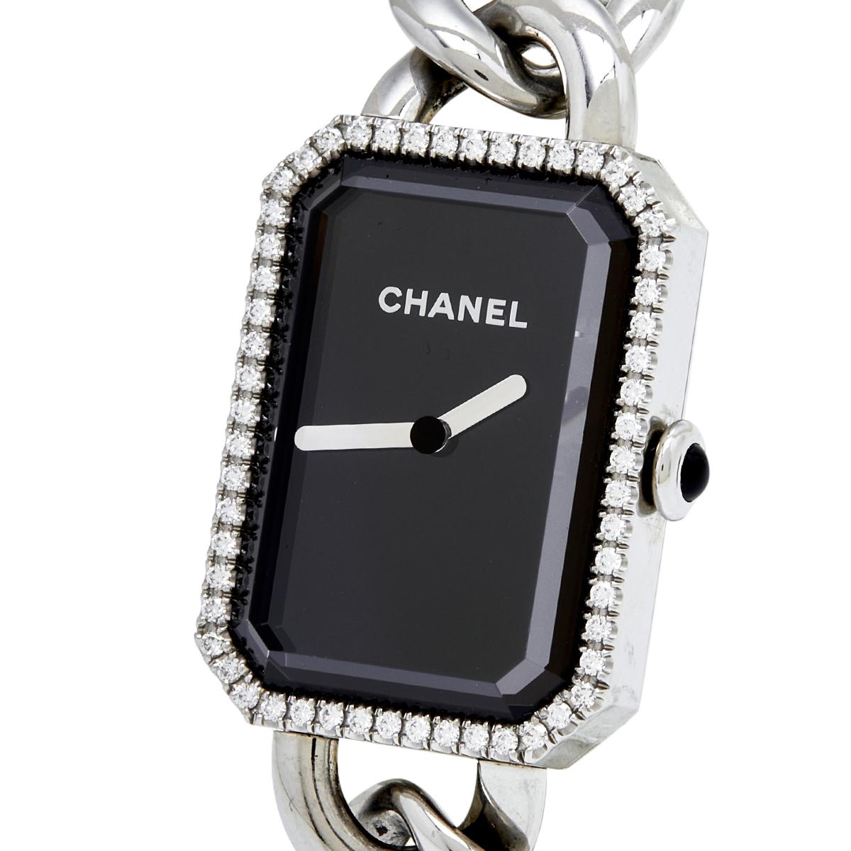 Contemporary Chanel Stainless Steel Diamond Premiere Chaine H3254 Women's Wristwatch 20 mm