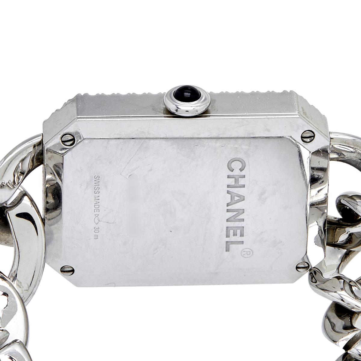 Chanel Stainless Steel Diamond Premiere Chaine H3254 Women's Wristwatch 20 mm In Good Condition In Dubai, Al Qouz 2