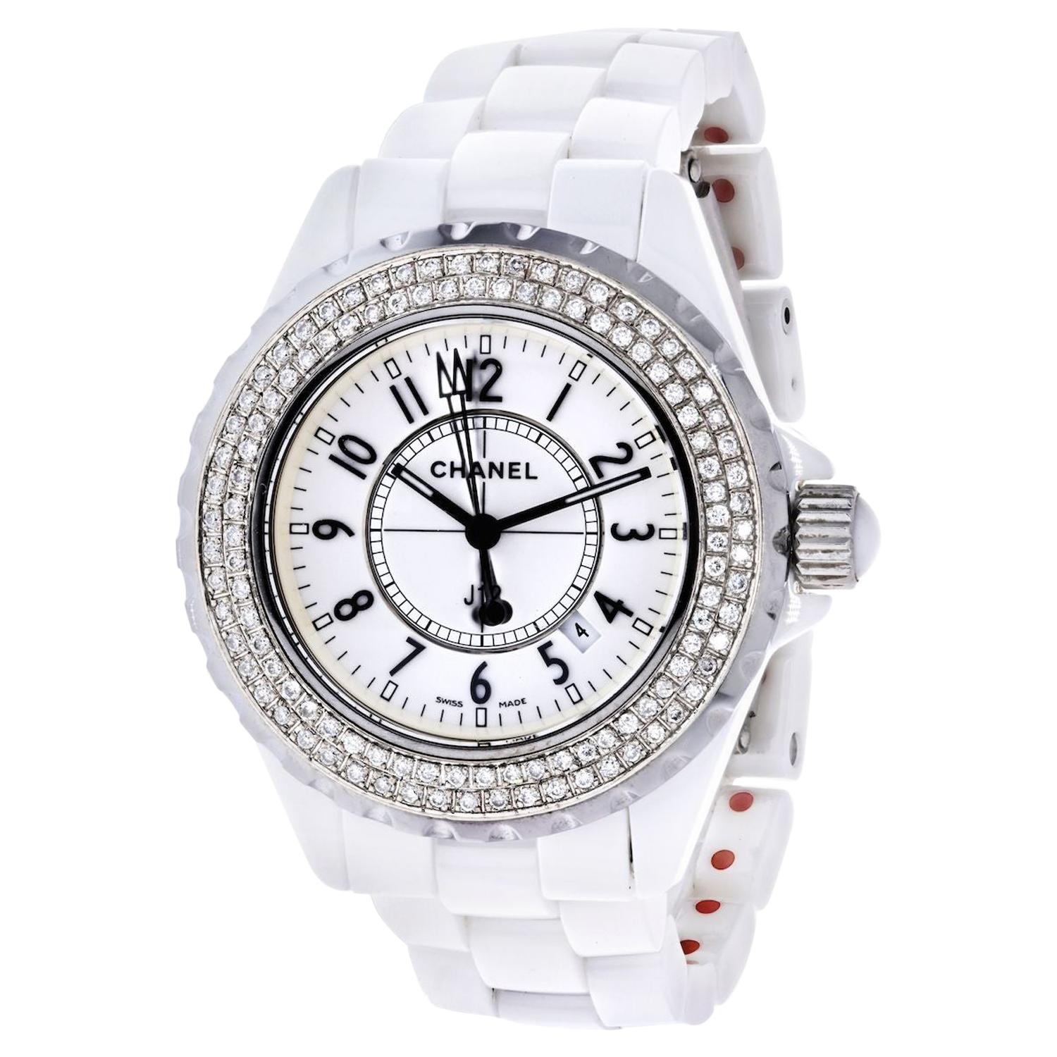 Chanel Stainless Steel J12 Automatic White Ceramic Watch For Sale at 1stDibs