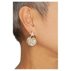 Chanel Star Double-C Medallion Drop Earrings