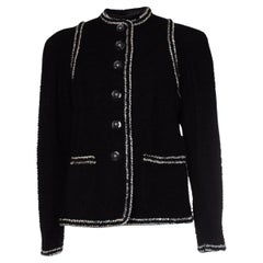 Chanel Statement Black Tweed Jacket with CC Buttons
