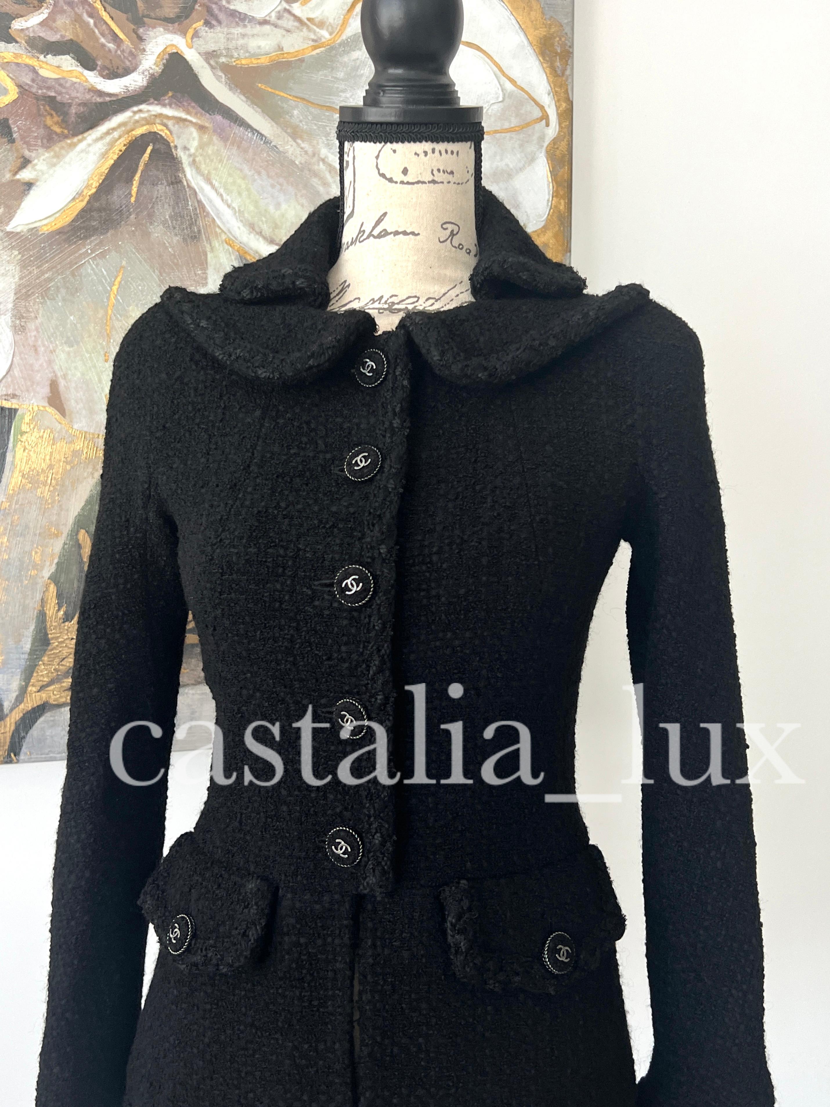 Chanel Statement CC Buttons Black Tweed Jacket In New Condition In Dubai, AE